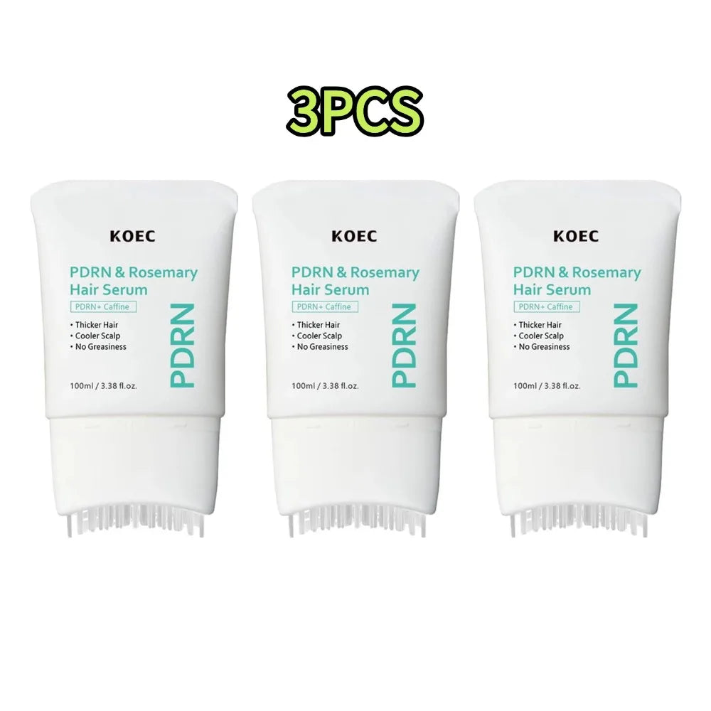 PDRN Nourishing Hair Serum Scalp Care Essence with Massager Comb Brush Loss Repair Volumizing Thickening Hair Support for Women