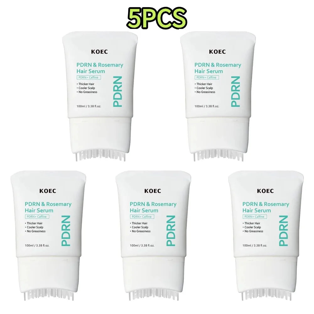 PDRN Nourishing Hair Serum Scalp Care Essence with Massager Comb Brush Loss Repair Volumizing Thickening Hair Support for Women