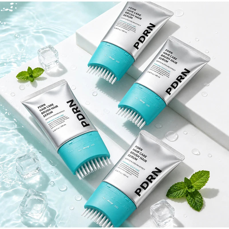 PDRN Reedle Shot Brush Hair Serum Cooling Scalp Serum Comb‑Tip Nourish Soothe Scalp Care Essence 100Ml