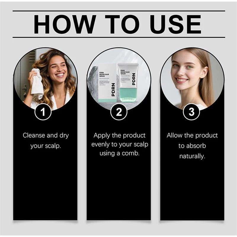 PDRN Hair Care Essence Liquid Scalp Massage Brush Nourish Hair Follicles Repair Damaged Scalp Hair Daily Care Fresh Not Greasy