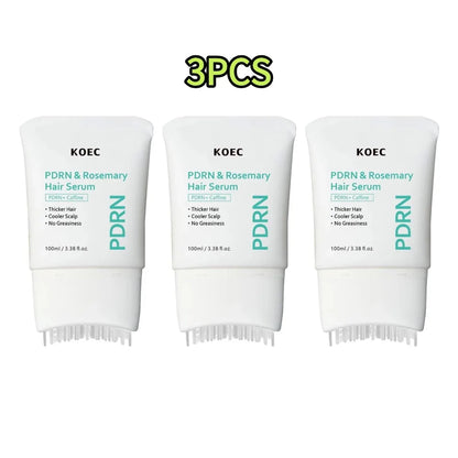 PDRN Nourishing Hair Serum Scalp Care Essence with Massager Comb Brush Loss Repair Volumizing Thickening Hair Support for Women