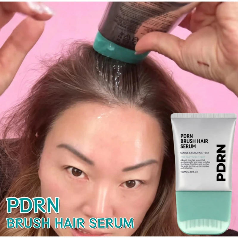 PDRN Hair Care Essence Liquid Scalp Massage Brush Nourish Hair Follicles Repair Damaged Scalp Hair Daily Care Fresh Not Greasy
