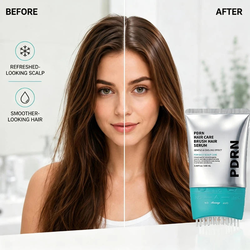 PDRN Reedle Shot Brush Hair Serum Cooling Scalp Serum Comb‑Tip Nourish Soothe Scalp Care Essence 100Ml