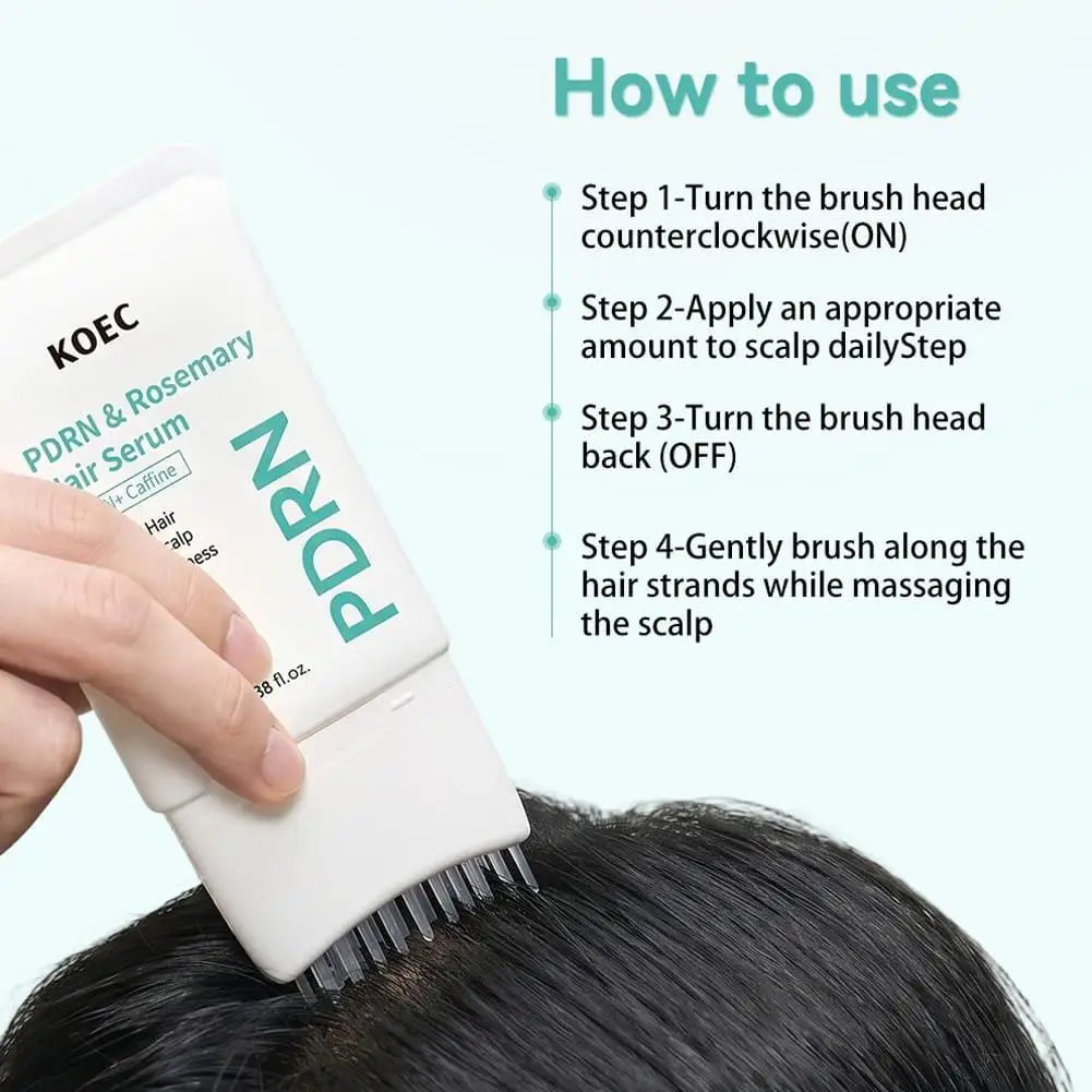 PDRN Nourishing Hair Serum Scalp Care Essence with Massager Comb Brush Loss Repair Volumizing Thickening Hair Support for Women